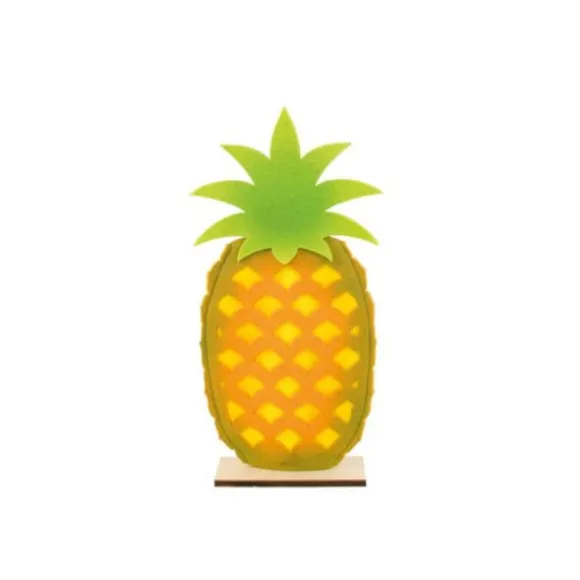 Ananas en Feutrine sur Pied en Bois - Tropical