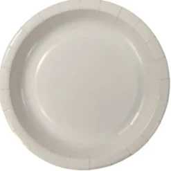 10 assiettes blanches en carton - Diamètre 26 cm