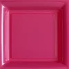 12 Assiettes Carrées en Plastique - Fuchsia