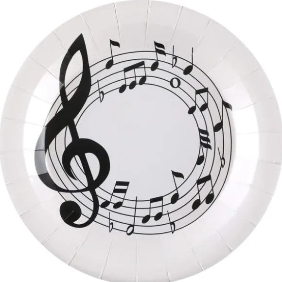 10 assiettes en carton FSC® - Diamètre 22,5 cm - Collection Musique