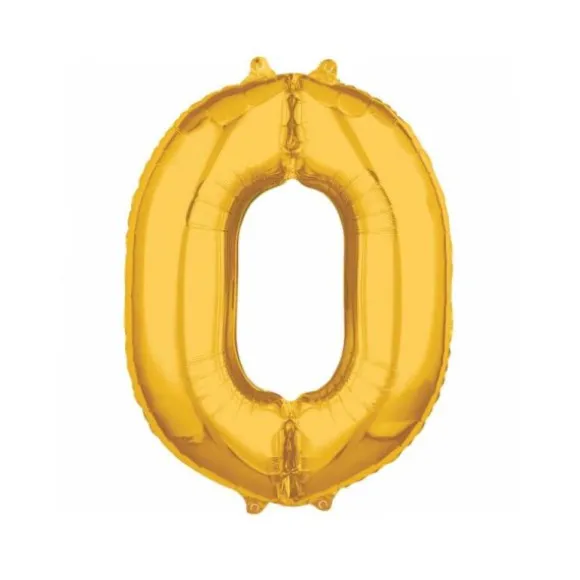 Ballon à air Chiffre Or - 66 cm - Chiffre au Choix