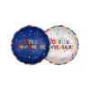 Ballon en aluminium arrondi "Joyeux Anniversaire" - Diamètre 35 cm - Collection Récréation Multicolore