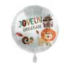 Ballon en aluminium arrondi - Joyeux Anniversaire - Diamètre 43 cm - Jungle