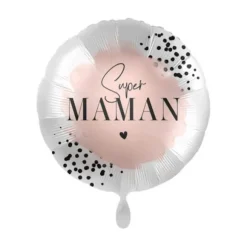 Ballon en aluminium arrondi - Super Maman - Diamètre 43 cm