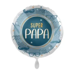 Ballon en aluminium arrondi - Super Papa - Diamètre 43 cm