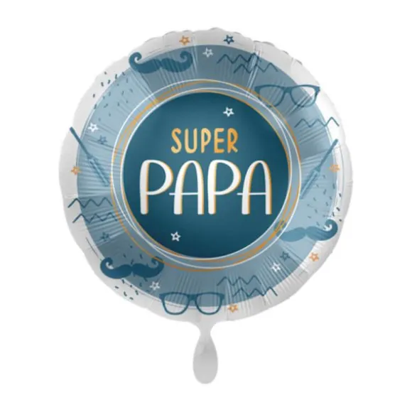 Ballon en aluminium arrondi - Super Papa - Diamètre 43 cm