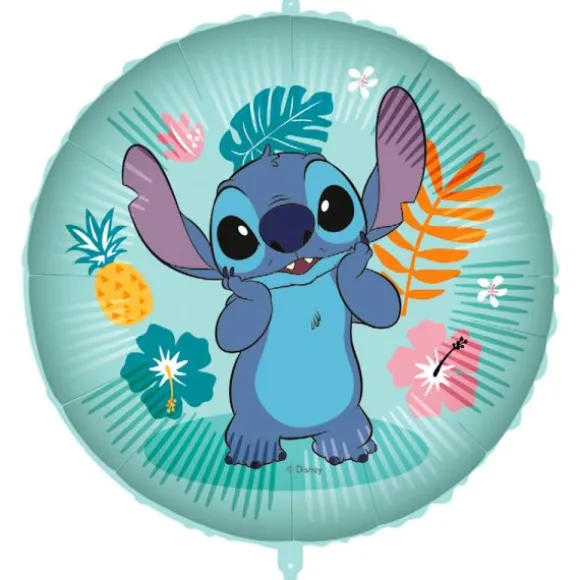 Ballon en aluminium arrondi - Stitch à Hawaï - Diamètre 46 cm - Stitch™