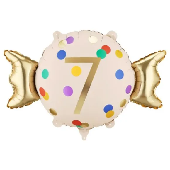 Ballon en aluminium - Bonbon à chiffre - 61 x 37 cm - Chiffre au choix