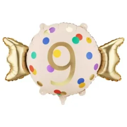 Ballon en aluminium - Bonbon à chiffre - 61 x 37 cm - Chiffre au choix