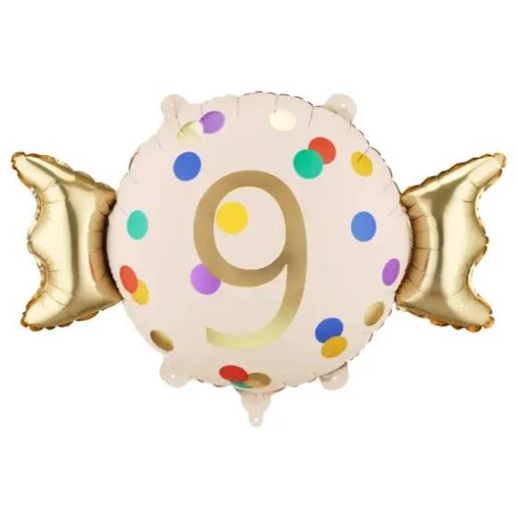 Ballon en aluminium - Bonbon à chiffre - 61 x 37 cm - Chiffre au choix
