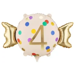 Ballon en aluminium - Bonbon à chiffre - 61 x 37 cm - Chiffre au choix