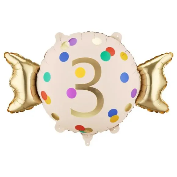 Ballon en aluminium - Bonbon à chiffre - 61 x 37 cm - Chiffre au choix