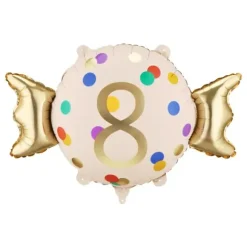Ballon en aluminium - Bonbon à chiffre - 61 x 37 cm - Chiffre au choix