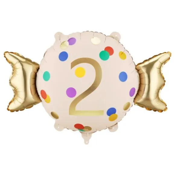 Ballon en aluminium - Bonbon à chiffre - 61 x 37 cm - Chiffre au choix