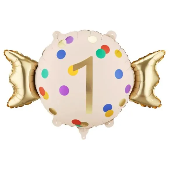 Ballon en aluminium - Bonbon à chiffre - 61 x 37 cm - Chiffre au choix