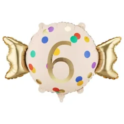 Ballon en aluminium - Bonbon à chiffre - 61 x 37 cm - Chiffre au choix