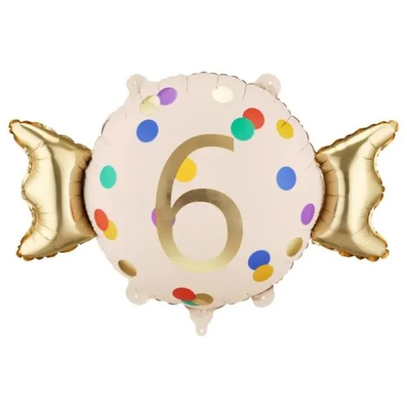 Ballon en aluminium - Bonbon à chiffre - 61 x 37 cm - Chiffre au choix