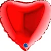 Ballon en aluminium à forme - Cœur Rouge - 19 x 19 cm - Saint-Valentin