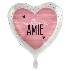 Ballon en aluminium "Meilleure Amie" en forme de cœur pour la Saint-Valentin - Diamètre 46 cm