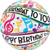 Ballon en Latex Sphérique Transparent - "Joyeux Anniversaire" - Musique