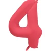 Ballon fluo en aluminium en forme de chiffre - Rouge Fluo - 86 x 70 cm - Chiffre au choix