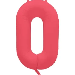 Ballon fluo en aluminium en forme de chiffre - Rouge Fluo - 86 x 70 cm - Chiffre au choix