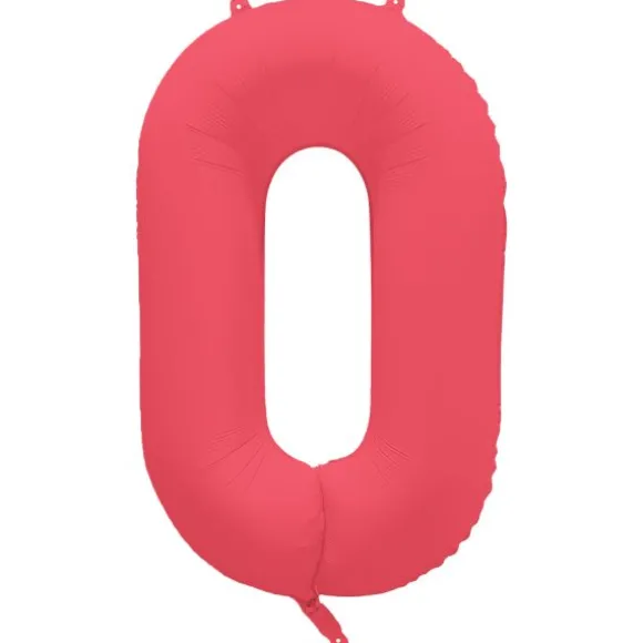 Ballon fluo en aluminium en forme de chiffre - Rouge Fluo - 86 x 70 cm - Chiffre au choix
