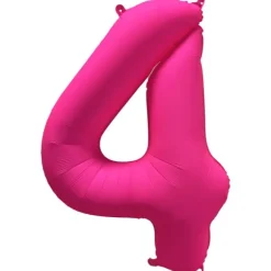 Ballon fluo en aluminium en forme de chiffre - Rose Fluo - 86 x 70 cm - Chiffre au choix