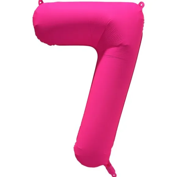 Ballon fluo en aluminium en forme de chiffre - Rose Fluo - 86 x 70 cm - Chiffre au choix