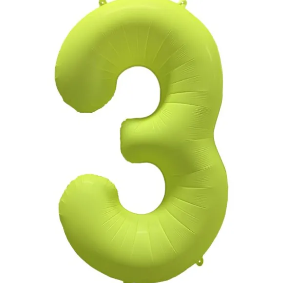 Ballon fluo en aluminium en forme de chiffre - Vert Fluo - 86 x 70 cm - Chiffre au choix