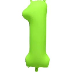 Ballon fluo en aluminium en forme de chiffre - Vert Fluo - 86 x 70 cm - Chiffre au choix