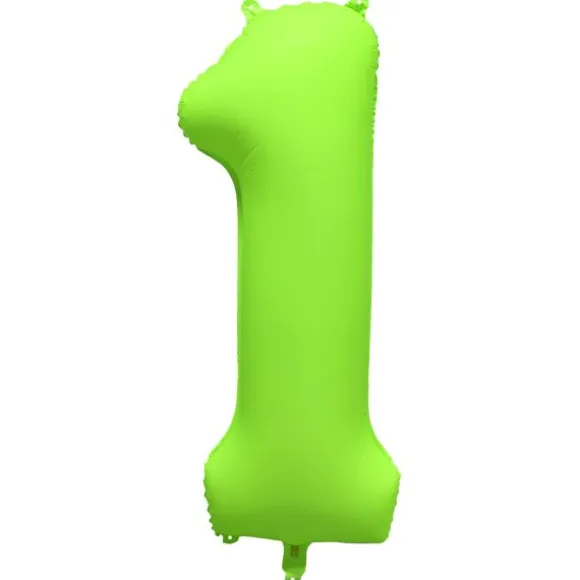 Ballon fluo en aluminium en forme de chiffre - Vert Fluo - 86 x 70 cm - Chiffre au choix