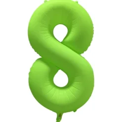 Ballon fluo en aluminium en forme de chiffre - Vert Fluo - 86 x 70 cm - Chiffre au choix