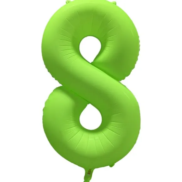 Ballon fluo en aluminium en forme de chiffre - Vert Fluo - 86 x 70 cm - Chiffre au choix