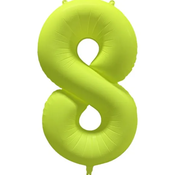 Ballon fluo en aluminium en forme de chiffre - Vert Fluo - 86 x 70 cm - Chiffre au choix