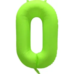 Ballon fluo en aluminium en forme de chiffre - Vert Fluo - 86 x 70 cm - Chiffre au choix