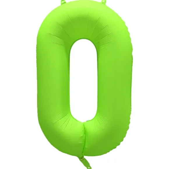 Ballon fluo en aluminium en forme de chiffre - Vert Fluo - 86 x 70 cm - Chiffre au choix