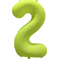 Ballon fluo en aluminium en forme de chiffre - Vert Fluo - 86 x 70 cm - Chiffre au choix