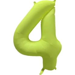 Ballon fluo en aluminium en forme de chiffre - Vert Fluo - 86 x 70 cm - Chiffre au choix