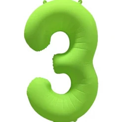 Ballon fluo en aluminium en forme de chiffre - Vert Fluo - 86 x 70 cm - Chiffre au choix