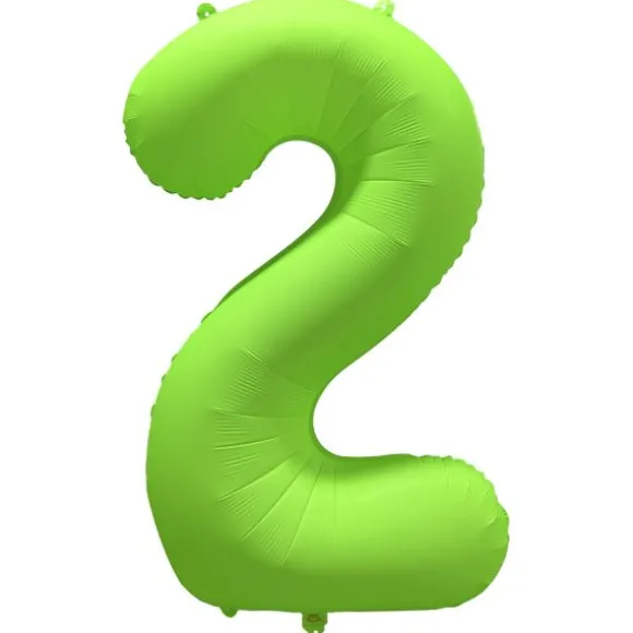 Ballon fluo en aluminium en forme de chiffre - Vert Fluo - 86 x 70 cm - Chiffre au choix