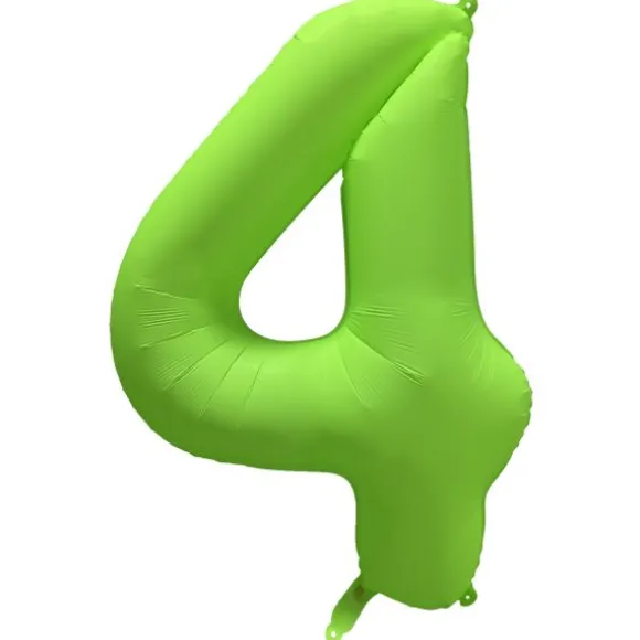Ballon fluo en aluminium en forme de chiffre - Vert Fluo - 86 x 70 cm - Chiffre au choix