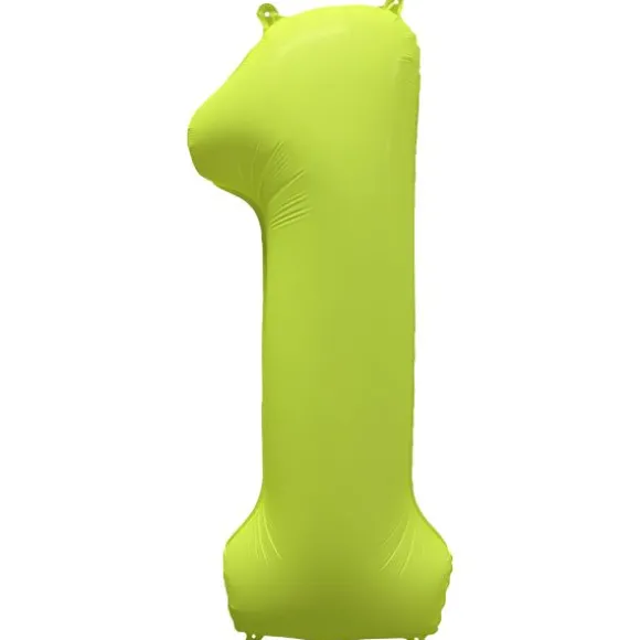 Ballon fluo en aluminium en forme de chiffre - Vert Fluo - 86 x 70 cm - Chiffre au choix