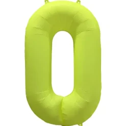 Ballon fluo en aluminium en forme de chiffre - Vert Fluo - 86 x 70 cm - Chiffre au choix