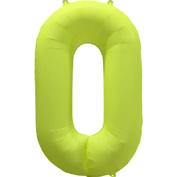 Ballon fluo en aluminium en forme de chiffre - Vert Fluo - 86 x 70 cm - Chiffre au choix
