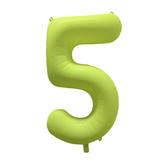 Ballon fluo en aluminium en forme de chiffre - Vert Fluo - 86 x 70 cm - Chiffre au choix