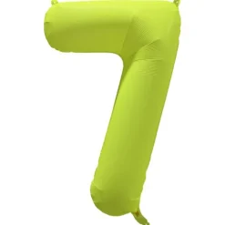 Ballon fluo en aluminium en forme de chiffre - Vert Fluo - 86 x 70 cm - Chiffre au choix