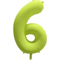 Ballon fluo en aluminium en forme de chiffre - Vert Fluo - 86 x 70 cm - Chiffre au choix