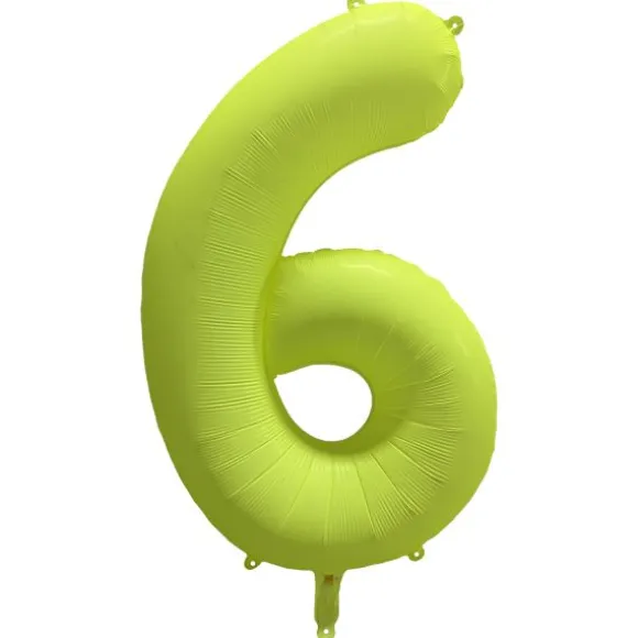 Ballon fluo en aluminium en forme de chiffre - Vert Fluo - 86 x 70 cm - Chiffre au choix