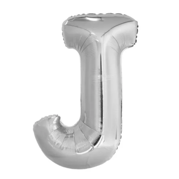 Ballon géant en aluminium en forme de lettre - Argent - Lettre au choix